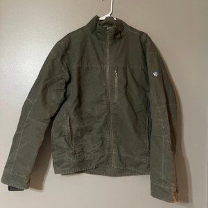 Kuhl Born In The Mountains Canvas Jacket Lined Mens Olive Khaki Brown XL